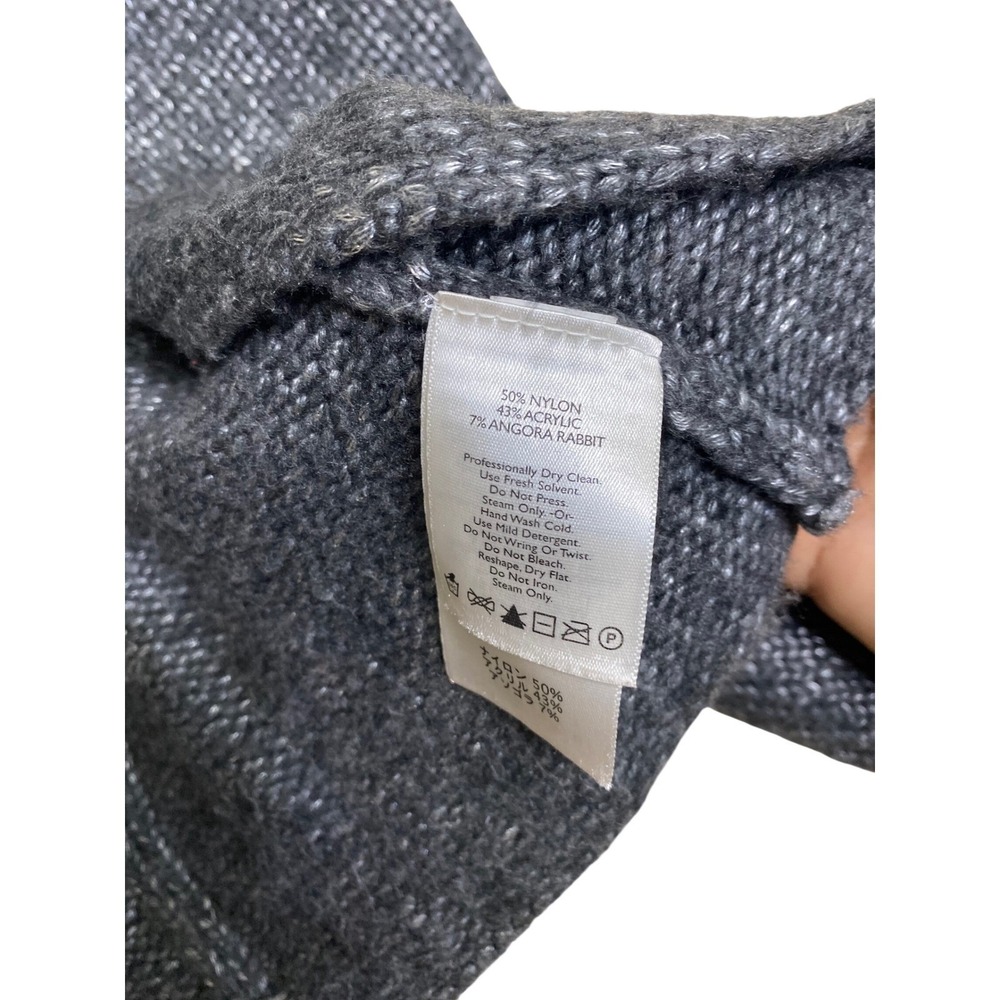 Eddie Bauer Womens Small Gray Cable Knit Angora Blend Open Front Cardigan Vest - Picture 4 of 5